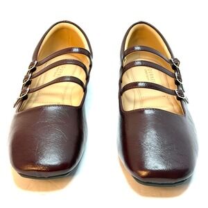 Journee Collection Darlin Multi Strap Mary Jane Square Toe Flats Black 12M NWT